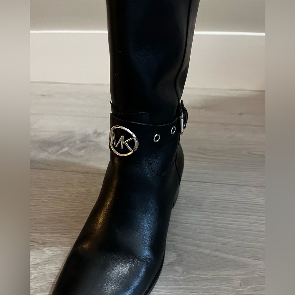 Michael Kors Black Leather Riding Boots